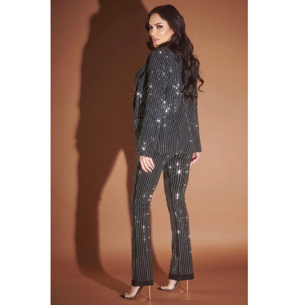 Pinstripe Rhinestone Blazer - Picture 4 of 7